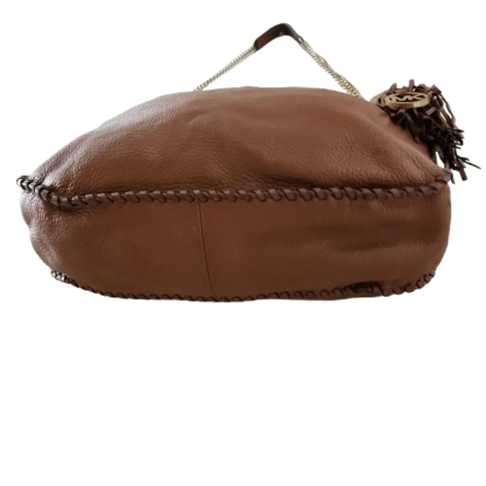 MICHAEL KORS Whipped Chelsea Leather Shoulder Bag Purse Handbag Acorn - Picture 9 of 10